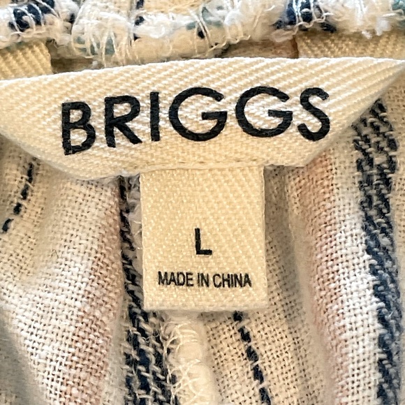 NWT Briggs Striped Elastic Waist Linen Shorts Size L - Picture 10 of 12